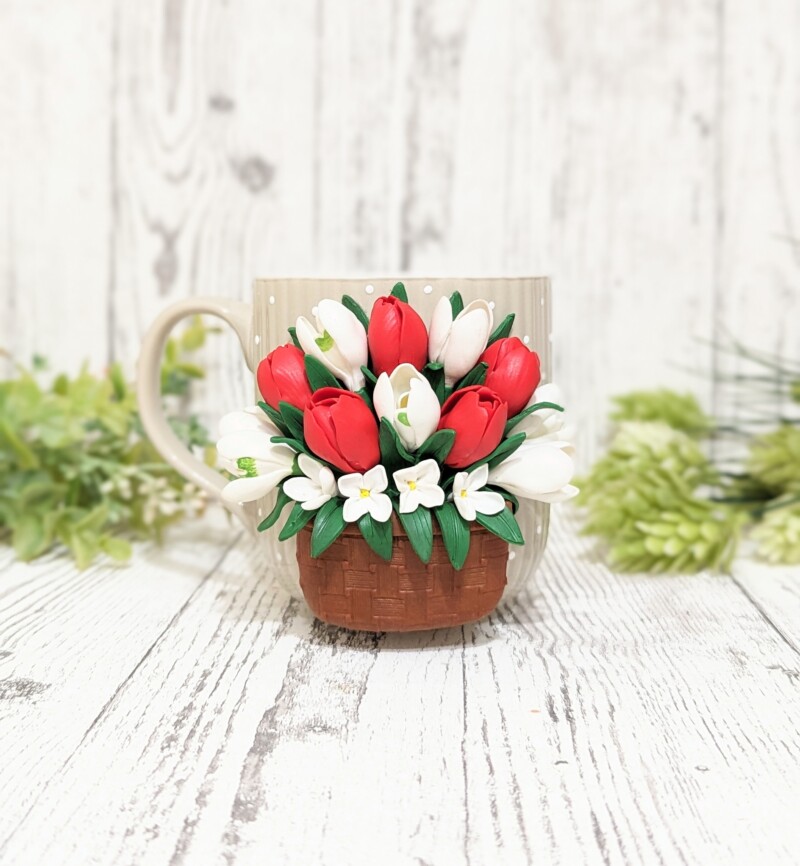 Cană ceramică personalizată - model flori