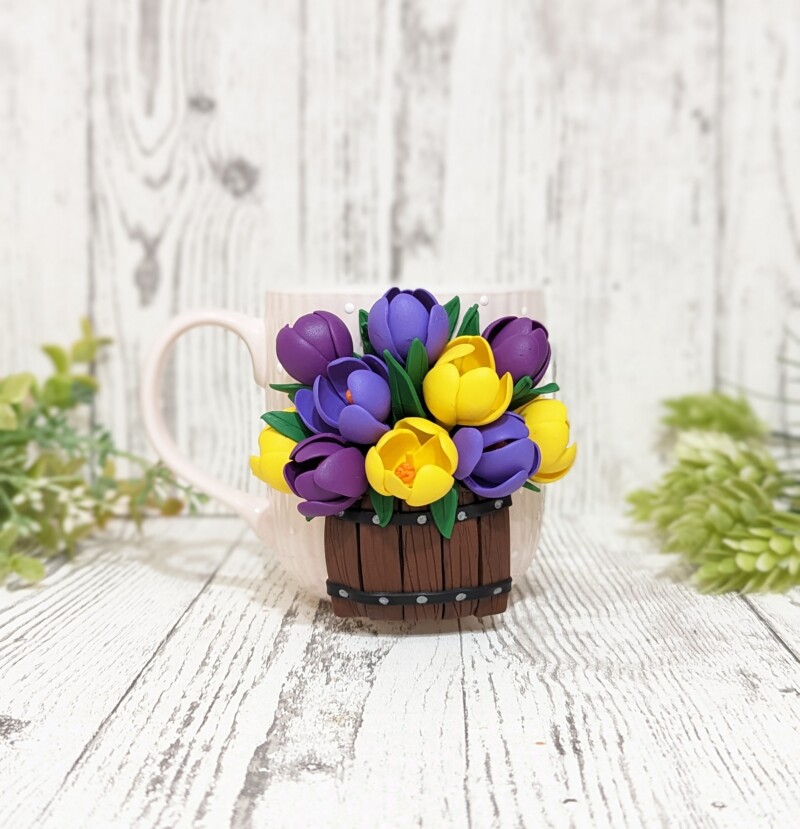 Cană ceramică personalizată - model flori - imagine 4