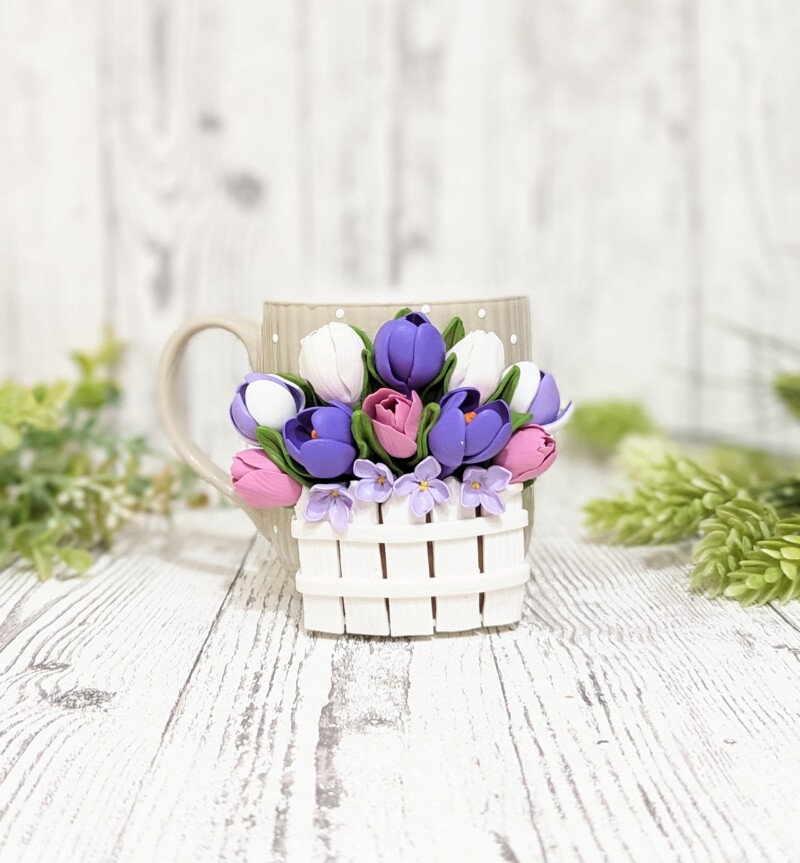 Cană ceramică personalizată - model flori - imagine 5